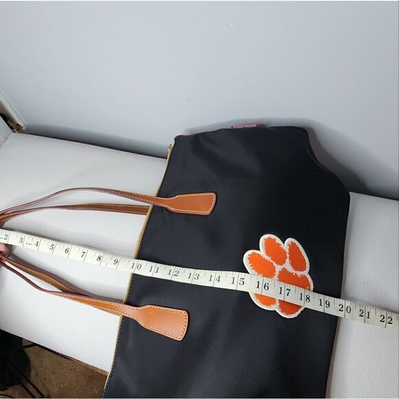 Dooney & Bourke Clemson Tigers Canvas Satchel Hand Bag  With Change Purse Black - Picture 9 of 12